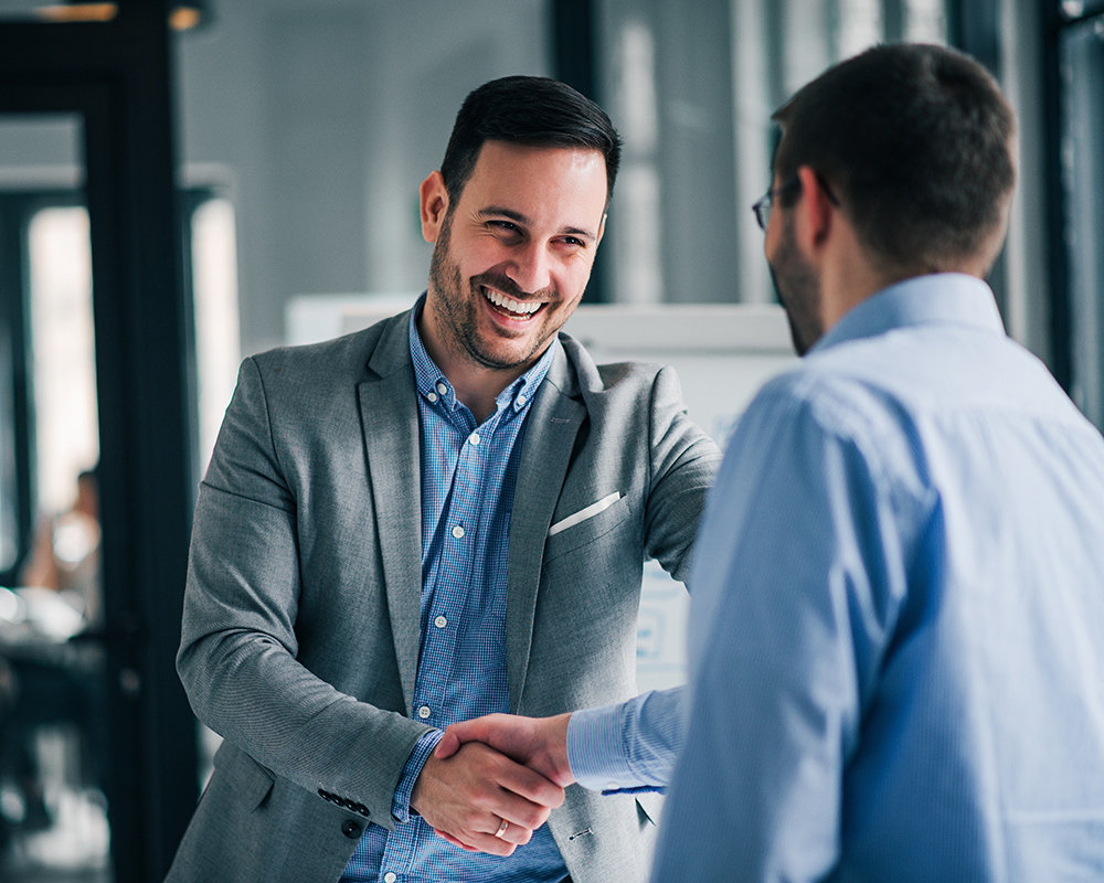 Two professionals shaking hands